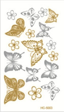 10x6cm sex products Supply 10.5*6cm waterproof tattoos gold tattoo flash tattoos gold silver tatoo temporary stickers HC-5003