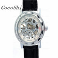 CocoShine A 511 Classic Men s Leather Dial Skeleton Mechanical Sport Army Wrist Watch wholesale Free