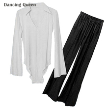 2016 Men/Boy Latin Dance Dress 2 Pcs Tops&Pants Drill Clothing For Dance Adult/Children Ballroom/Rumba/Samba/Cha Cha Dance Wear
