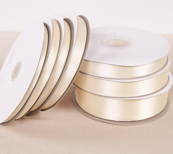 Description Picture 3 of item25 Yards 6/10/12/15/20/25/32/38/50/75mm Beige Color Polyester Satin Ribbon for Wedding Party Decoration&DIY Gift Wrapping Ribbon