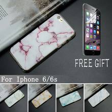 10 Pcs/lot Phone Cases For Iphone 6 6s 4.7″ Case Marble Stone Image Painted Cover Mobile Soft TPU Case & New Screen Protector