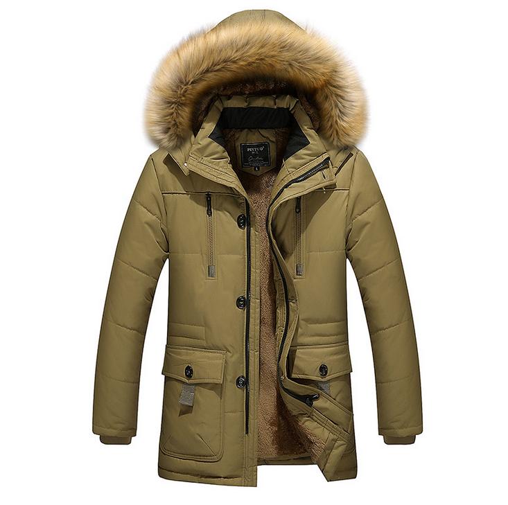 2015 new winter coat jacket and long sections plus thick velvet padded cotton jacket men