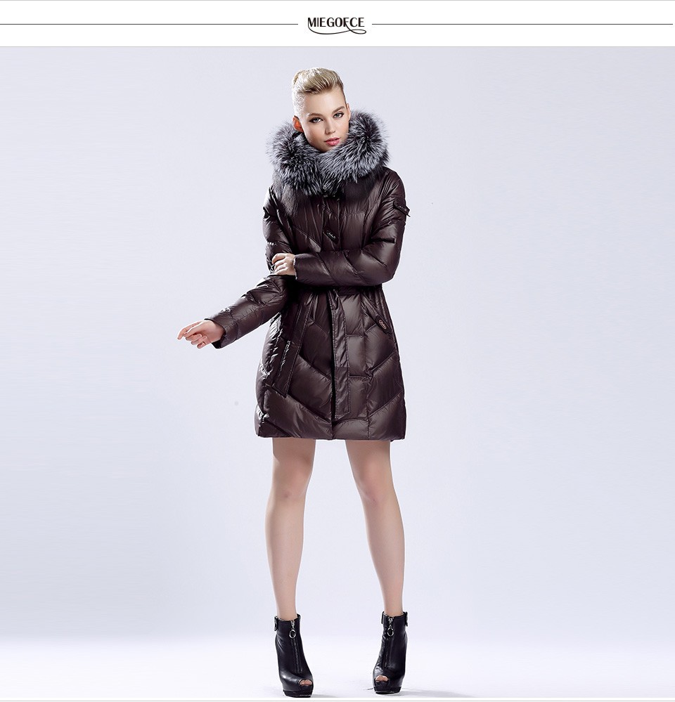 MIEGOFCE Brand New 2015 High Quality Warm Winter Jacket And Coat For Women Female Warm Parka With Collar Of Silver Foxkase (3)