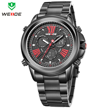Nuevo WEIDE marca de hora Dual cuarzo de japón del reloj militar deportes relojes completa de acero reloj hombre reloj Relogios Masculinos
