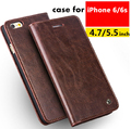 For iphone 6 6s case QIALINO luxury Ultra Slim Genuine Leather Flip Case for iPhone6 6s