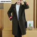 2017 Winter Woolen Coats for Womens Double Breasted Wool Blends Female High Quality Tailored Collar Warm