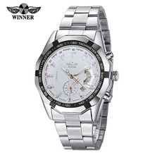 Luxury Brand Winner Watches Men Stainless Steel Automatic Mechanical Men s Watch Auto Date Small Seconds