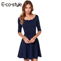 New Arrival 2016 Autumn Dress Sexy Women Dress Half Sleeve Package Hip Slim Fold Casual Dresses