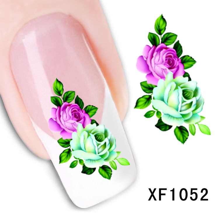 flower design Water Transfer Nails Art Sticker decals lady women manicure tools Nail Wraps Decals wholesale