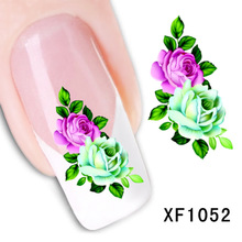 flower design Water Transfer Nails Art Sticker decals lady women manicure tools Nail Wraps Decals wholesale