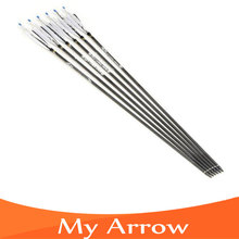 Wholesale 6pcs lot Replaceable Arrowhead 30 Length Carbon Arrow 500 Spine Hunting Or Practice Archery For