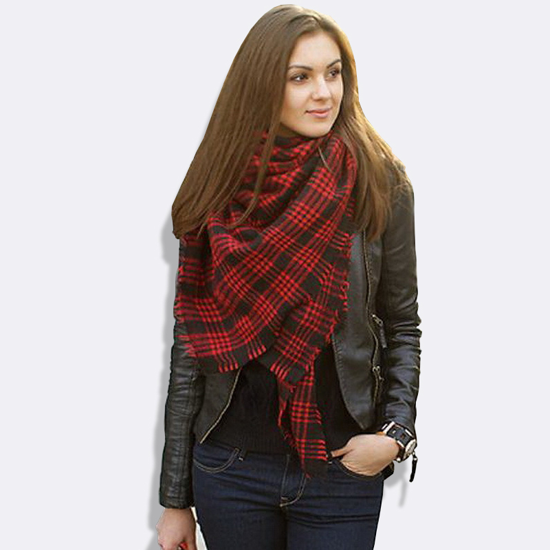 Women Imitation Cashmere Plaid Carpet Blanket font b Tartan b font Scarf 2015 British Female Autumn