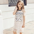 2016 Summer Girls Cotton Frock Designs Lace Style Dress Clothing for Teens Age 5 6 7
