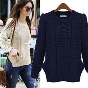 2015 Fashion Long Sleeve Casual Pullovers Women Sweaters Tops Cotton Blend Sweaters For Women 4 Colors