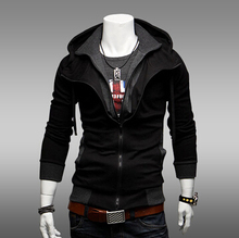 2015 Fashion Brand Men Clothing Double Layer Zipper Up Men Hoodies Jackets Male Sports Casual Men