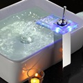 Freeshipping BAKALA classic for the bathroom tap chrome led waterfall sink faucet led color change waterfall