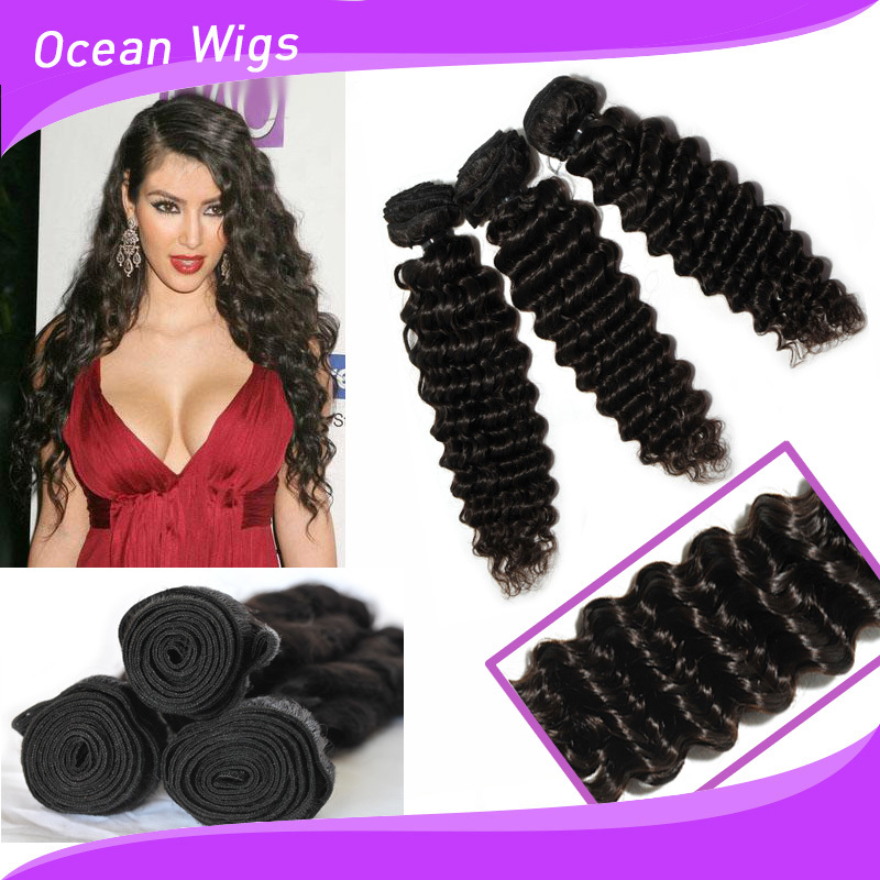 Wavy Crochet Braid Hair Weft Extension Dyeable Remy Hair Weave Deep ...