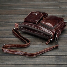 Aaron Casual Two Layers Men s Leather Messenger Bag Men s Handbag With Hand held Belt