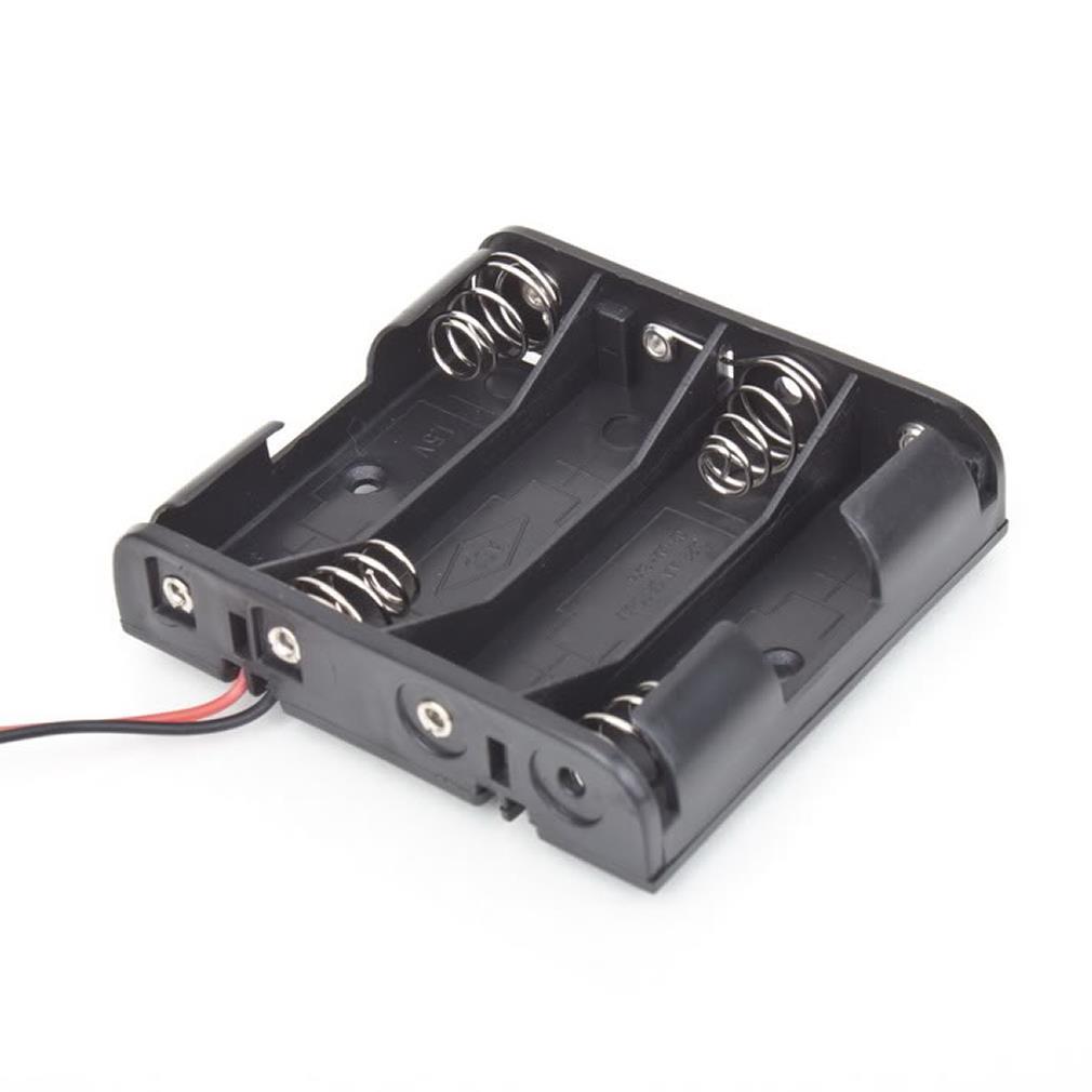 Battery Box Slot Holder Case for 4 Packs Standard AA 2A Batteries Stack 6V