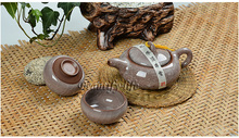 7pcs luxurious Ice Crack teaset Gong Fu Teapot china tea cup porcelain coffee set Brown Green