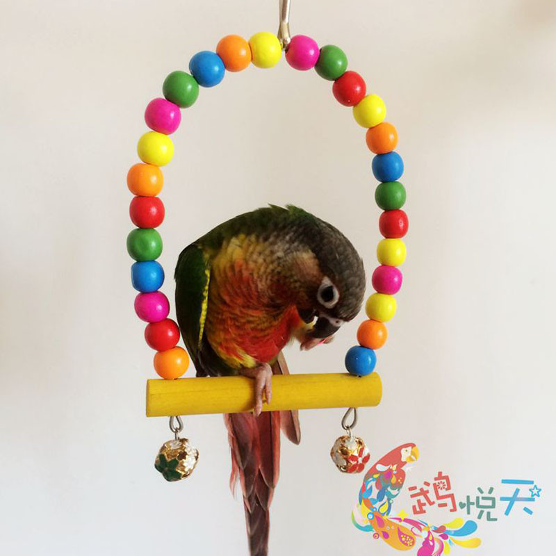 2016 New Small Birds Pet Toy Swing Stand Climbing Ladder Accessories Drawbridge Bridge Wooden Singing Cockatiel Parrot Bird Toys Free Shipping5