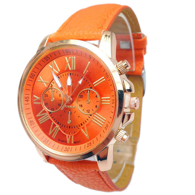 Superior Stylish Numerals Faux Leather Analog Quartz Wrist Watch for Women July88
