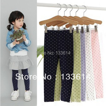 Black Kid Gilrs Polka Dot Soft Tights School Stretch Pant Trousers 2 8Y Free Drop Shipping