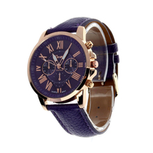 Essential Fashion Roman Numerals Faux Leather Analog Quartz Women Wrist Watch 10 colors Option Gorgeous gift