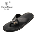 Flip Flops Men Real Leather Summer Sandals For School Street Casual Walking Seaside Beach Soft Non