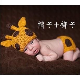 0-1Y последние новинки детское вязание крючком одежда deerlet Hat экипировка фото опора новорожденные-9m костюм комплекты олень одежда комплект ( шляпа + шорты ) бесплатная доставка 6702