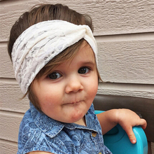 1 PC Baby Girls Top knot Turban Headband Cute Kids Toddler Lace Bow Hair Accessories Elastic Hair Bands Head Wraps Baby Headband