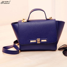 2015Fashion Genuine PU Leather Bag Designer Handbags High Quality Hot Sales Minion Tote Bag Famous Sac
