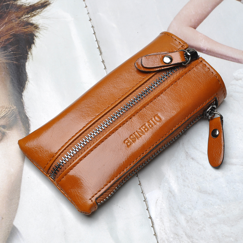 Fashion genuine leather key wallet female cowhide ...