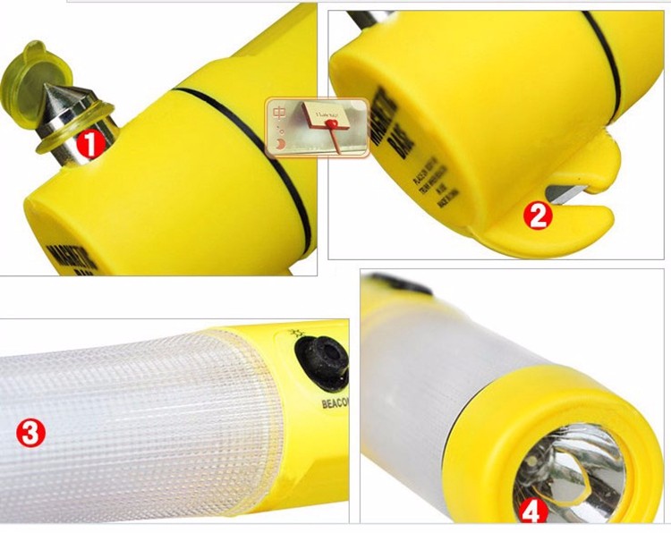 4 in 1 Car Auto Emergency Safety Life Hammer LED Flashlight New (7)