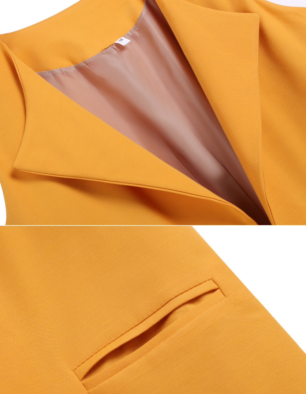 2015 новое поступление женщины жилетка безрукавка задняя пиджаки свободного покроя оранжевый осень кардиган Roupa женский бесплатная доставка