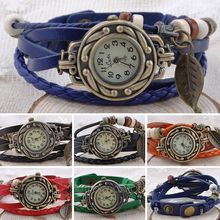 Best Selling Women Leather Bracelet Watch Women Dress Watches Angel Wing Pendant Vintage Quartz Analog WristWatch