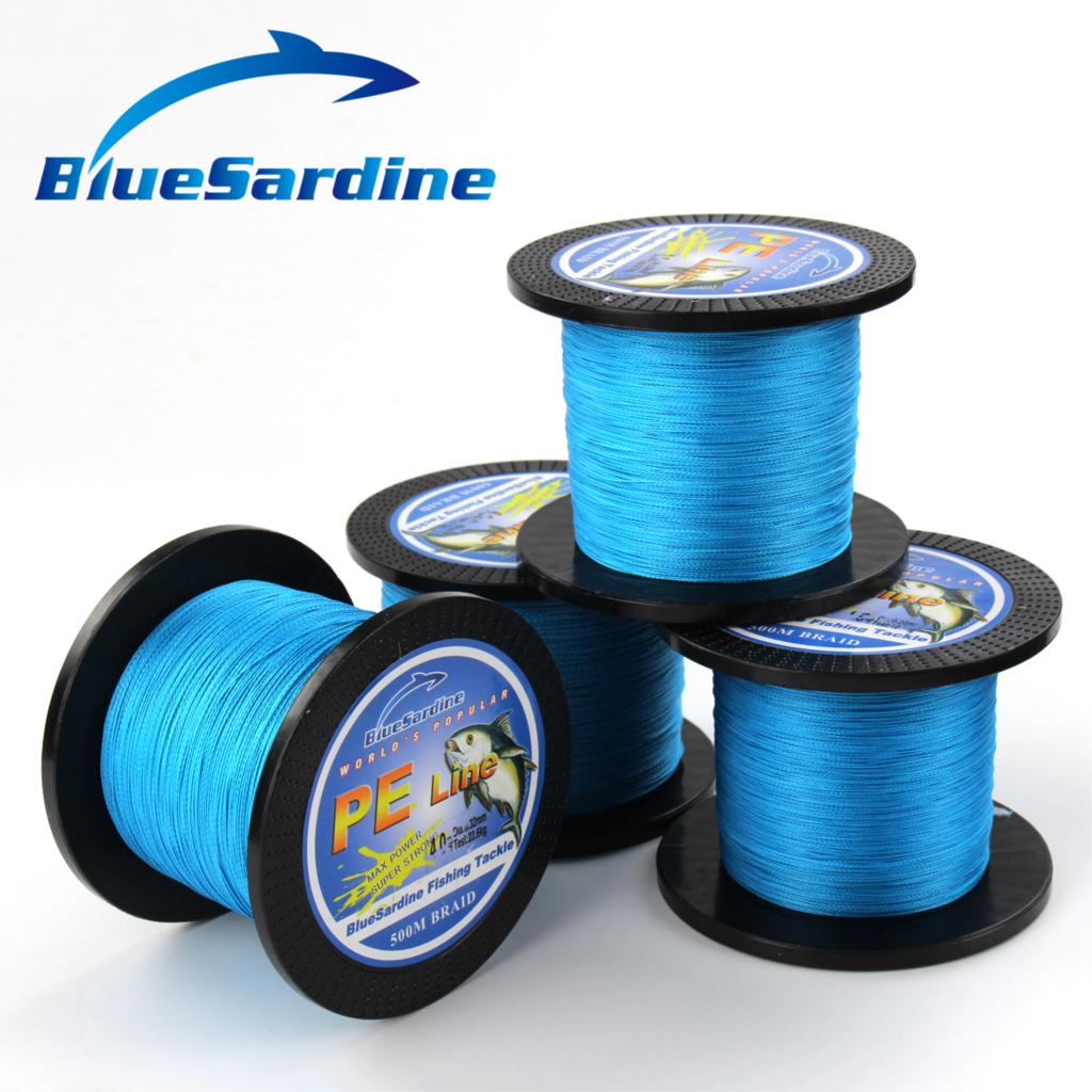 500M Blue Fishing Line Braided Multifilament PE Braid Line Peche Pesca