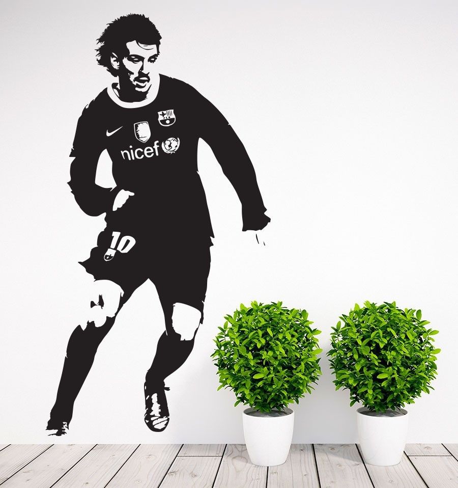 Barcelona Leo Messi Boys Wall Art Vinyl Decal Room Home Decor Sport Wall Stickers