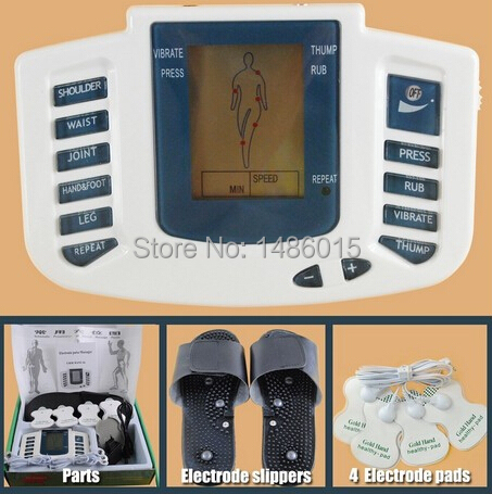 Electrical Stimulator Health care Full Body Relax Muscle Therapy Massager Pulse tens Acupuncture with slipper 8