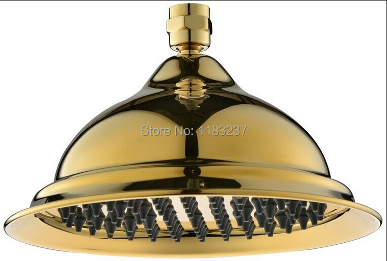 Free Shipping 2014 New Brass Shower Head Waterfall 6 Inch Gold Brass Shower Head