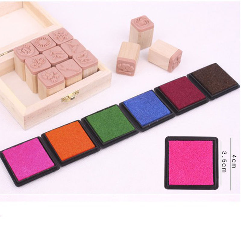 12 Colors Durable DIY Craft Oil Based Ink Pad Print For Stamps Rubber Paper Wood 187