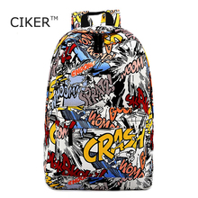 Men’s backpacks 2015 new fashion shoulder bag women canvas backpack schoolbag mochila Graffiti unisex rucksack wholesale