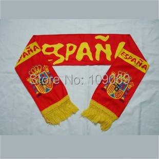 Envío gratis españa bufanda roja tamaño 58 \u0026quot; * 6.63 \u0026quot; / Espana equipo de fútbol bufandas populares dropshipping