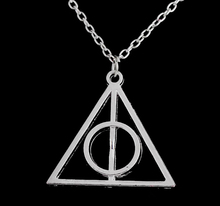 Braveman Movie Harry Potter Deathly Hallows Charms Pendant Necklaces Triangle Silver Long Chain Necklace Men Jewelry Best Gifts