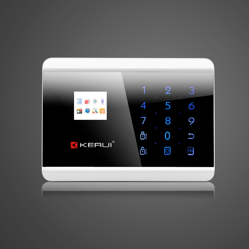 KERUI English Russian TFT color Display Android IOS APP Touch keypad GSM Alarm System GSM PSTN