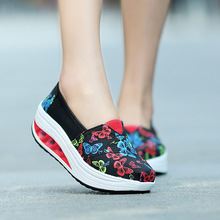 2016 Summer New pattern canvas shaky shoe woman slope Platform shoes. Ventilation Women’s Shoes motion Walking shoes