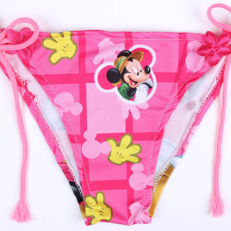 2015 Summer Toddler Girls Swim Wear Bikini Mickey Mouse Cute Children 2-6 years Kids Swim Wear Pink Sunbath Beach Wear CC00066 (2)