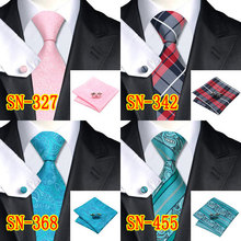 2015 Fashion Novelty Tie Silk Jacquard Necktie Hanky Cufflinks Set Business Wedding Ties For Men Free