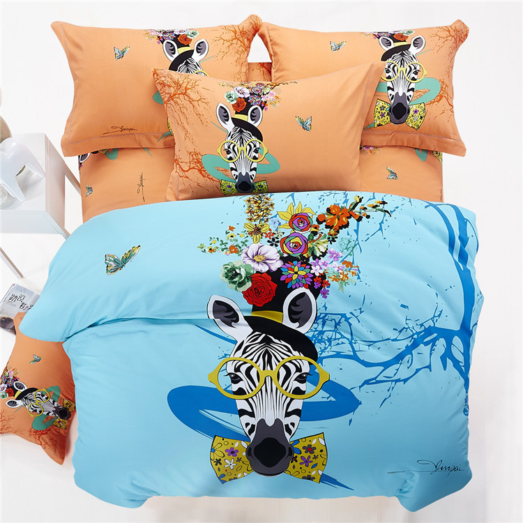 2015 new fashion Horse duvet cover set,sanded cotton  warm comforter sets, bedding set for double bed,fast shipping