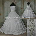 OUMEIYA Real Photo ORW349 With Beaded Sash Puffy Lace Wedding Dress 2014
